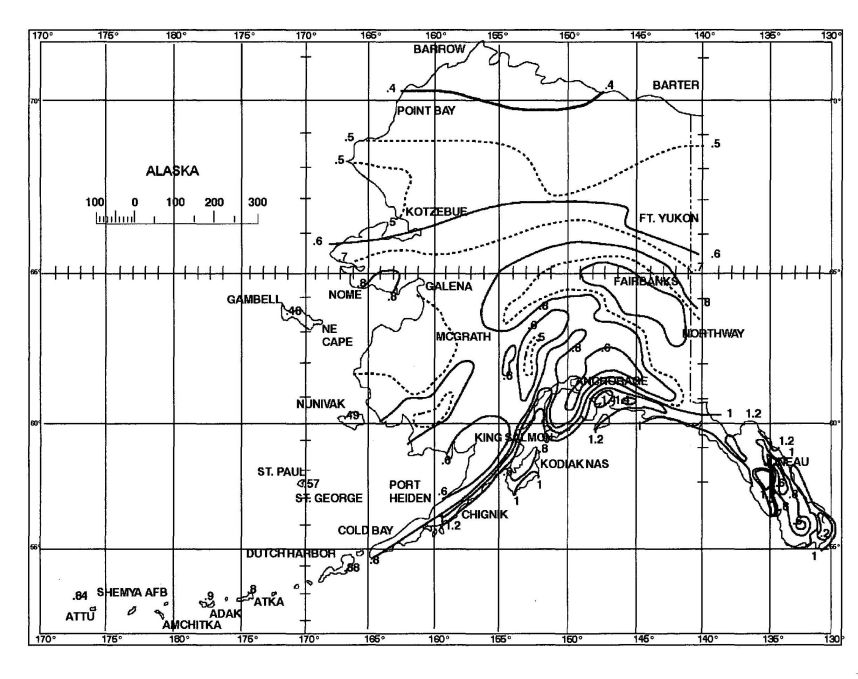 [P] FIGURE 1611.1—continued 100-YEAR, 1-HOUR RAINFALL (INCHES) ALASKA