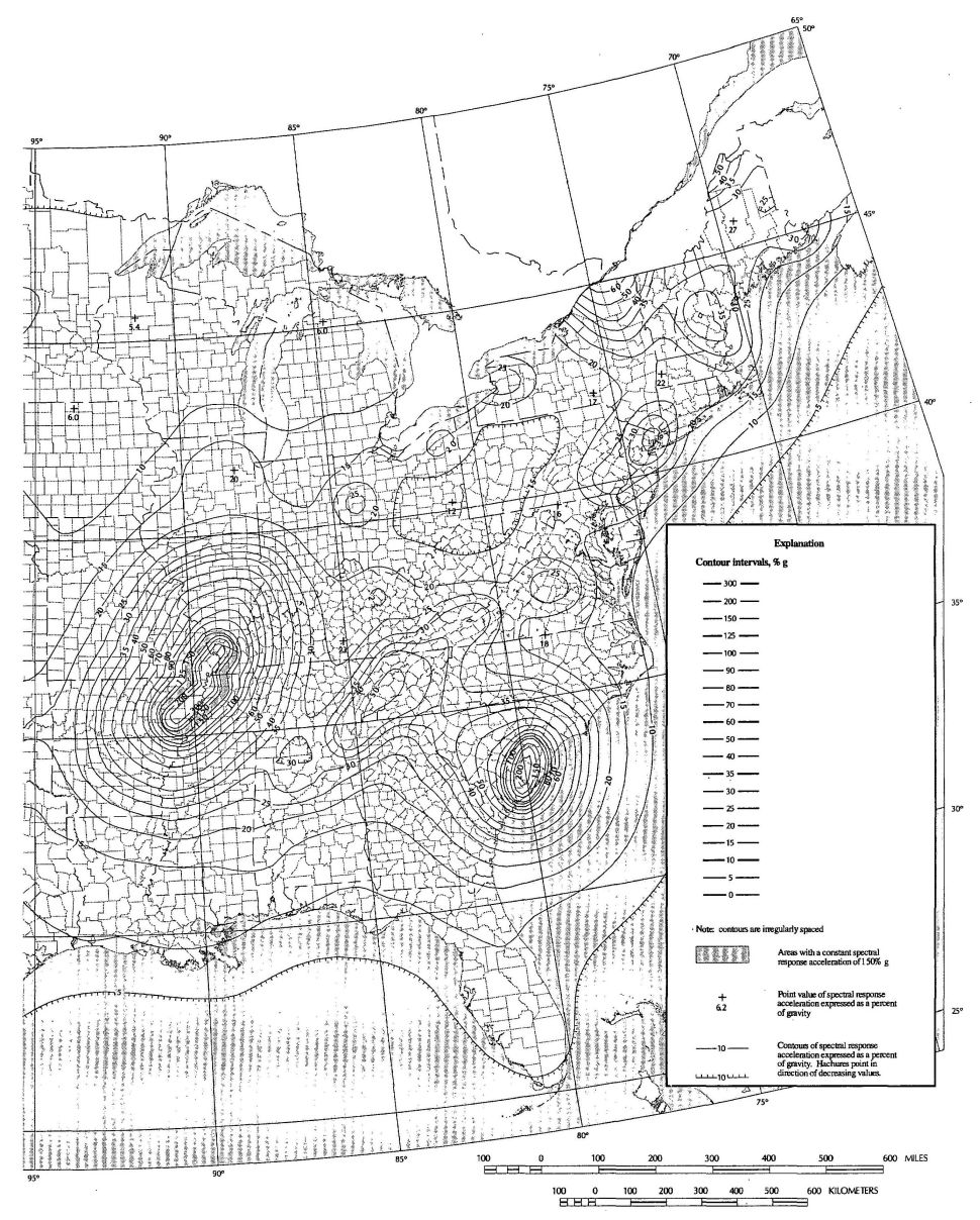 FIGURE 1613.5(1)—continued MAXIMUM CONSIDERED EARTHQUAKE GROUND MOTION FOR THE CONTERMINOUS UNITED STATES OF 0.2 SEC SPECTRAL RESPONSE ACCELERATION (5% OF CRITICAL DAMPING), SITE CLASS B