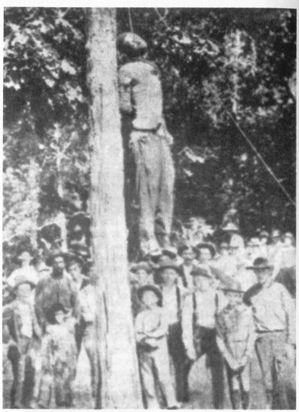 Scene of lynching at Clanton, Alabama, August 1891.